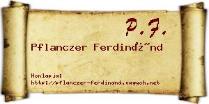 Pflanczer Ferdinánd névjegykártya